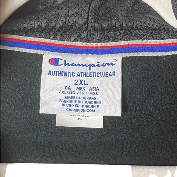 Champion Men’s Sz 2XL Black 1/4 Zip Collar Pull Over Hoodie Sweatshirt - Picture 7 of 7
